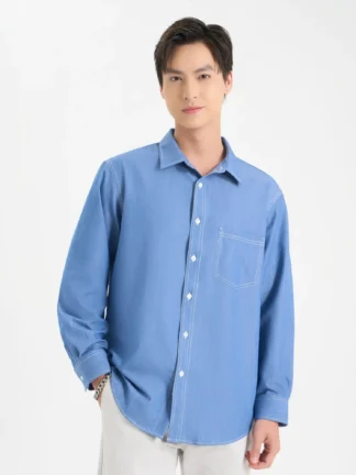 Áo sơ mi nam dài tay dáng suông form regular